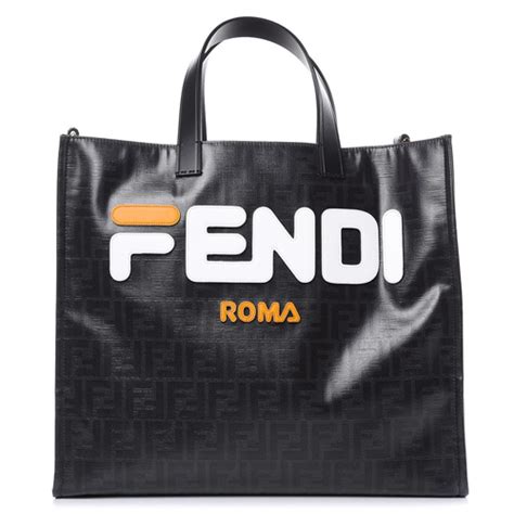 fendi zucca coated canvas tote
